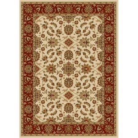 AURIC Como Rectangular Ivory & Brick Traditional Italy Area Rug AU3723231